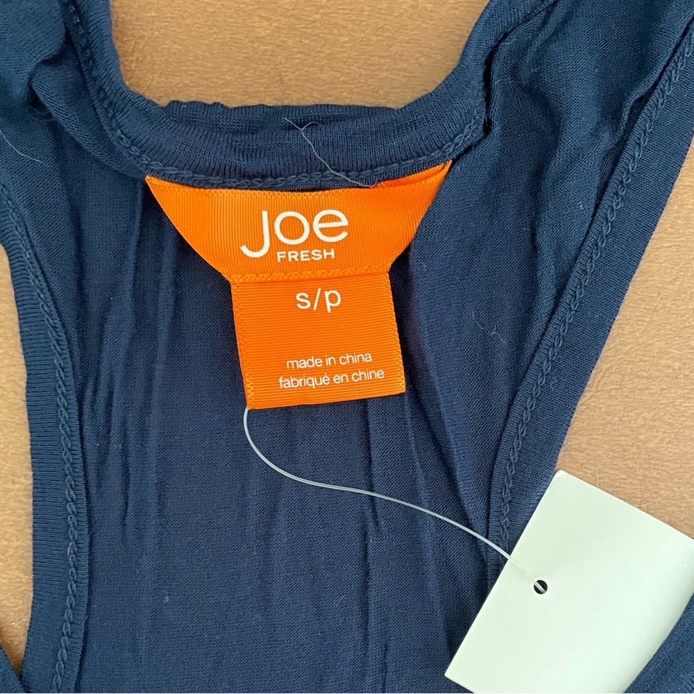 Joe Fresh light weight racerback tank top size Small- navy blue NWT - Picture 3 of 3